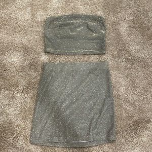 Sparkly skirt and tube top set